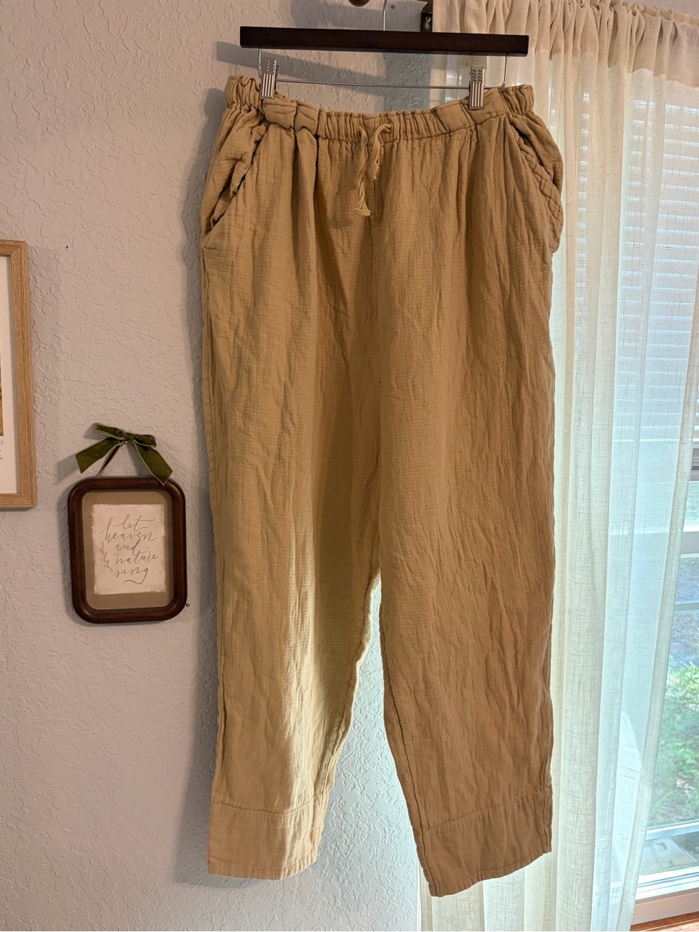 Free People Light Brown Casual Drawstring Women’s Pants